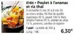Thiriet Poulet à l'ananas et riz thai offre