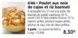 Thiriet Poulet aux noix de cajou et riz basmati offre
