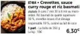 Thiriet Crevettes sauce curry rouge et riz basmati offre