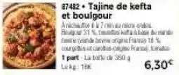 Thiriet Tajine de kefta et boulgour offre