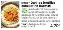 Thiriet Dahl de lentilles corail et riz basmati offre