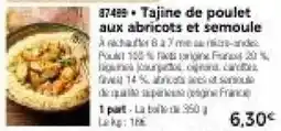 Thiriet Tajine de poulet aux abricots et semoule offre