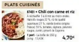 Thiriet Chili con carne et riz offre