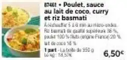 Thiriet Poulet, sauce au lait de coco, curry et riz basmati offre