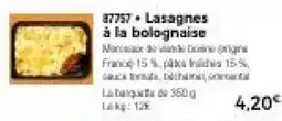 Thiriet Lasagnes à la bolognaise offre