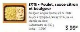 Thiriet E7745 Poulet, sauce citron et boulgour offre