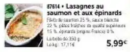 Thiriet Lasagnes au saumon et aux épinards offre