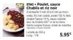 Thiriet Poulet, sauce Chablis et riz noir offre