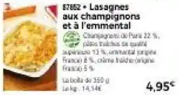 Thiriet Lasagnes aux champignons et à l'emmental offre