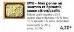Thiriet Mini penne au saumon et épinards offre