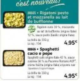 Thiriet BBB66 Rigatoni pesto et mozzarella au lait de bufflonne offre