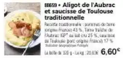 Thiriet Aligot de l'Aubrac et saucisse de Toulouse traditionnelle offre