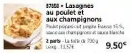 Thiriet Lasagnes au poulet et aux champignons offre