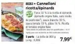 Thiriet Cannelloni ricotta/épinards offre