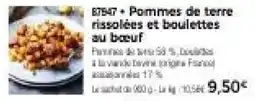 Thiriet Pommes de terre rissolées et boulettes au bœuf offre