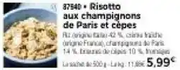 Thiriet Risotto aux champignons de Paris et cépes offre