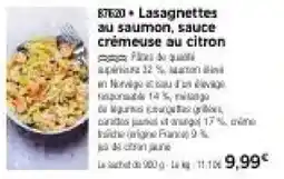 Thiriet Lasagnettes au saumon, sauce crèmeuse au citron offre