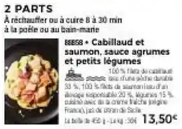 Thiriet Cabillaud et saumon, sauce agrumes et petits légumes offre