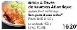 Thiriet 4 Pavés de saumon Atlantique offre