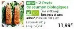 Thiriet 2 Pavés de saumon biologiques offre