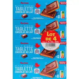 Auchan Supermarché Auchan biscuits petit beurre nappés au chocolat au lait auchan offre
