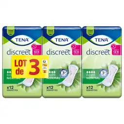 Auchan Supermarché Tena serviettes hygiéniques normal discreet tena offre