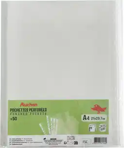 Auchan Supermarché Auchan lot de 50 pochettes perforees auchan offre