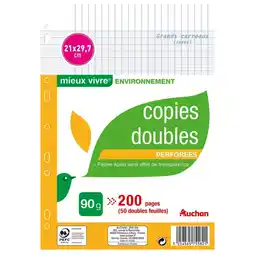 Auchan Supermarché Auchan 200 pages de copies doubles auchan offre