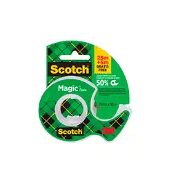 Auchan Supermarché Scotch adhesif 25m + 5m + devidoir scotch offre