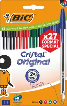 Auchan Supermarché Bic 27 stylos bille cristal bic offre