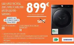 E.Leclerc Samsung - lave-linge frontal 20kg 1000 tour/ with wi-hd g&50 ibu offre