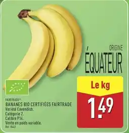 ALDI Bananes bio certifiées fairtrade offre