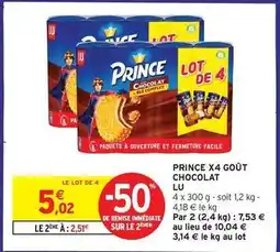 Intermarché Contact Lu - prince x4 goût chocolat offre