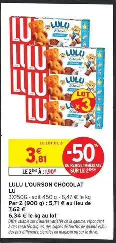 Intermarché Contact Lu - chocolat offre
