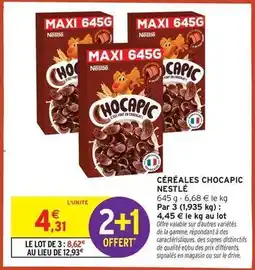 Intermarché Contact Nestlé - céréales chocapic offre