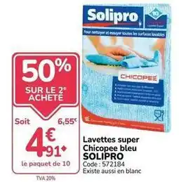 Promocash Solipro - lavettes super chicope bleu offre