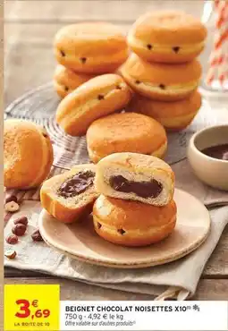 Intermarché Contact Beignet chocolat noisettes x10 offre