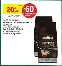 Intermarché Contact Lavazza - café en grains espresso barista perfetto offre