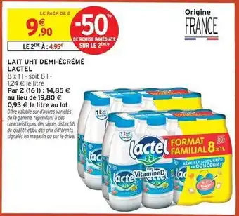 Lactel - lait uht demi-écrémé