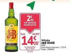Promocash J&b - whisky rare offre