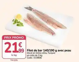 Promocash Promo - filet de bar 140/190 g avec peau offre