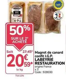 Promocash Labeyrie - magret de canard confit i.g.p offre