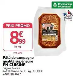 Promocash Promo - pâté de campagne qualité supérieure offre