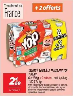 Netto Yop - yaourt à boire à la fraise ptit offre