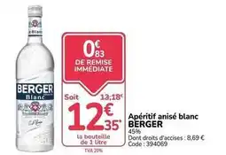 Promocash Berger - apéritif anisé blanc offre