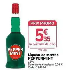 Promocash Promo - liqueur de menthe offre