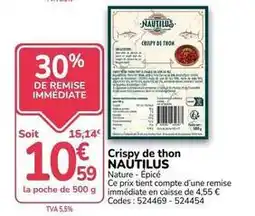 Promocash Nautilus - crispy de thon offre