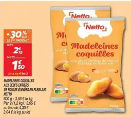Netto Netto - madeleines coquilles aux oeufs entiers de poules élevées en plein air offre