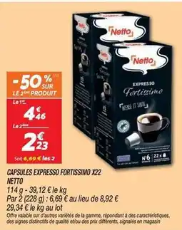 Netto Netto - capsules expresso fortissimo x22 offre