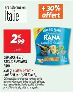 Netto Rana - girasoli pesto basilic & pignons offre